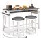 3-Piece Home Bar Set with 2 Upholstered Bar Stools Outlets and USB Ports